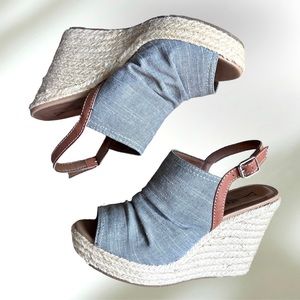Espadrille wedges with peep toe size 10